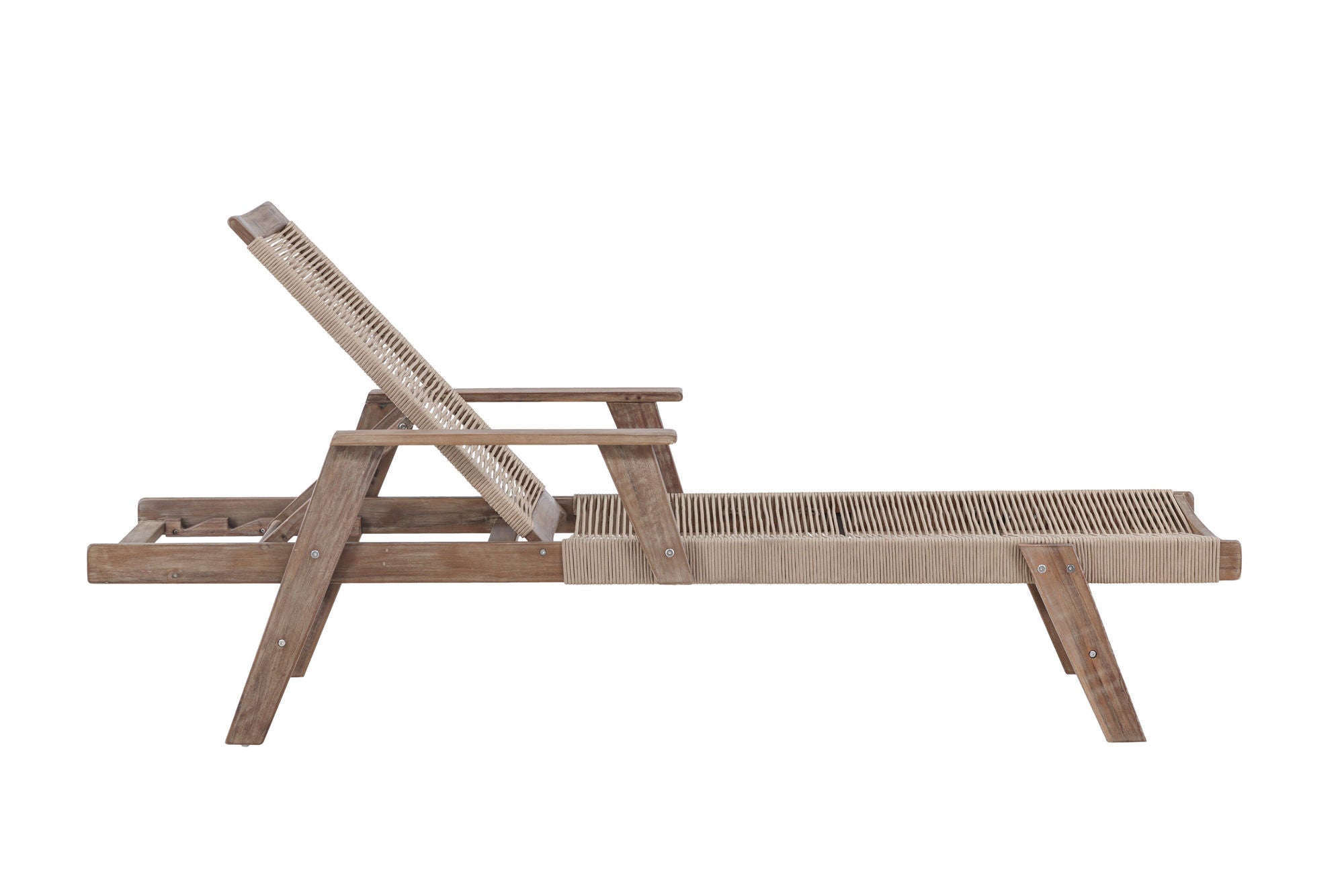Venture Home Little John Sunbed Acacia - Dark brown / Beige