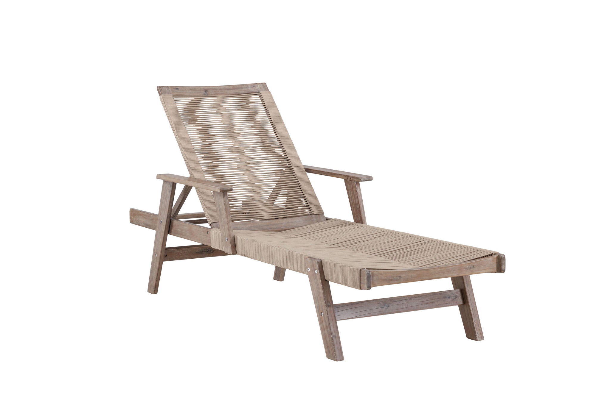 Venture Home Little John Sunbed Acacia - Dark brown / Beige
