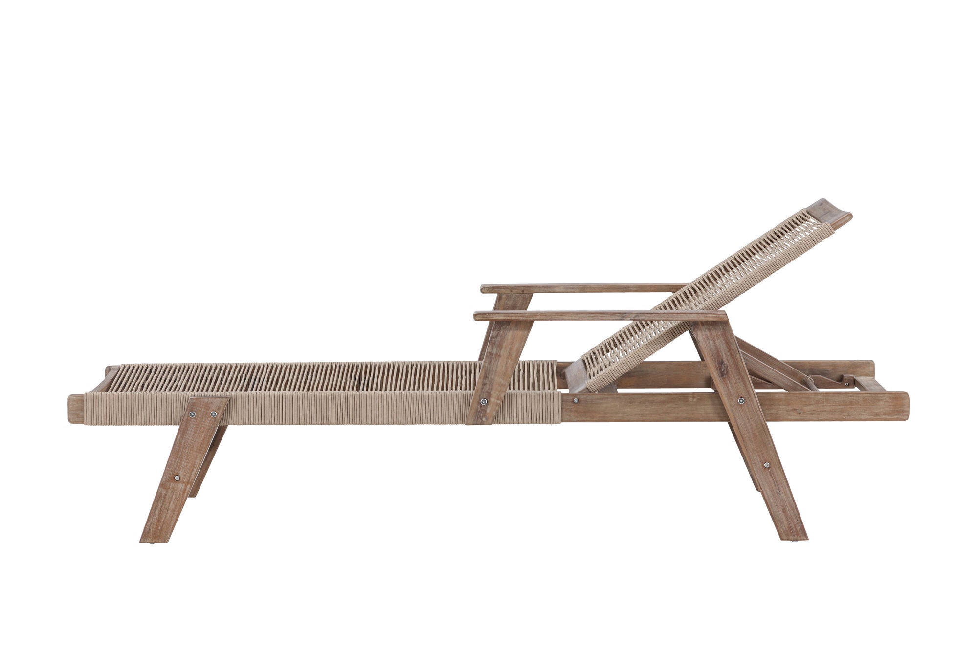 Venture Home Little John Sunbed Acacia - Dark brown / Beige