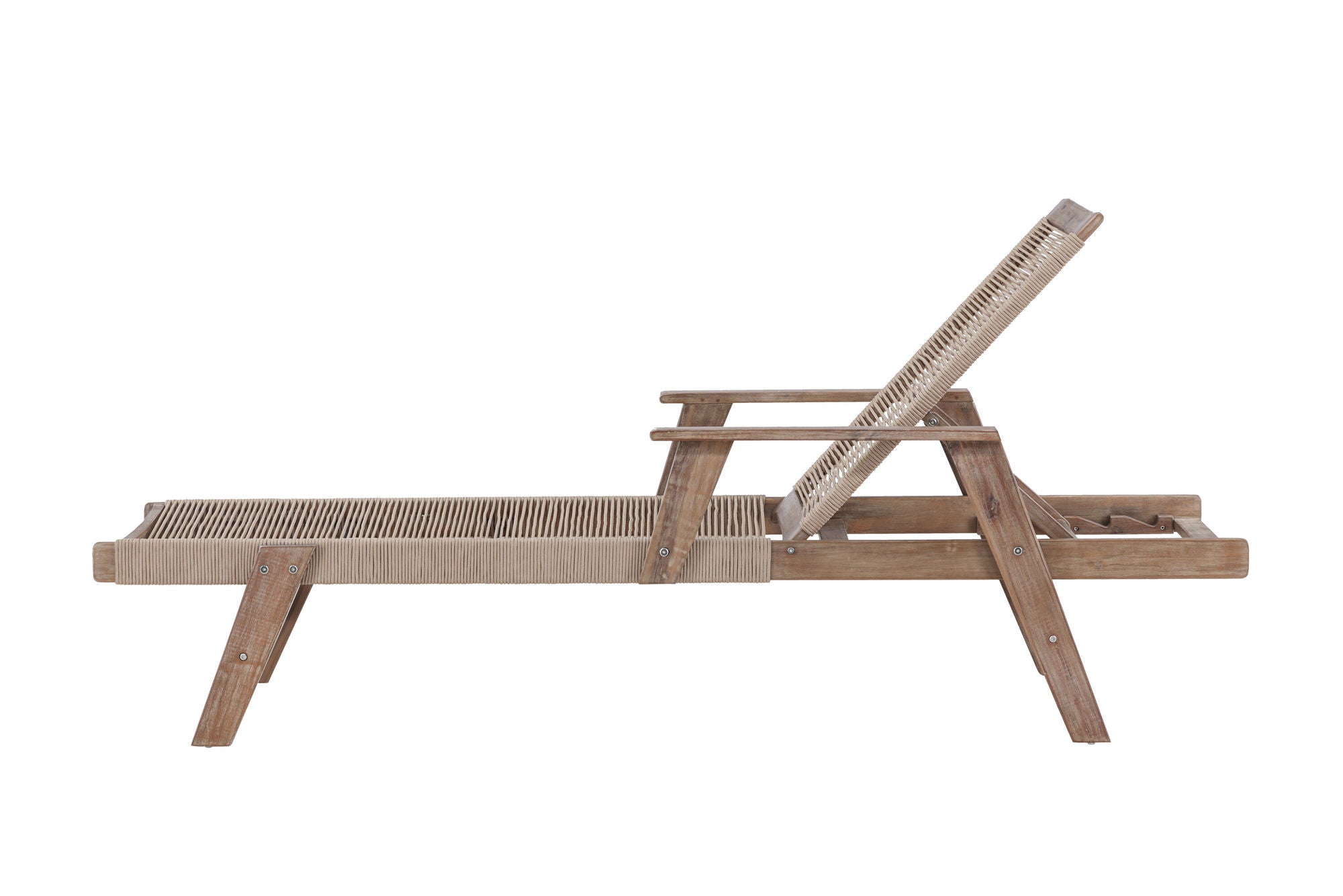 Venture Home Little John Sunbed Acacia - Dark brown / Beige