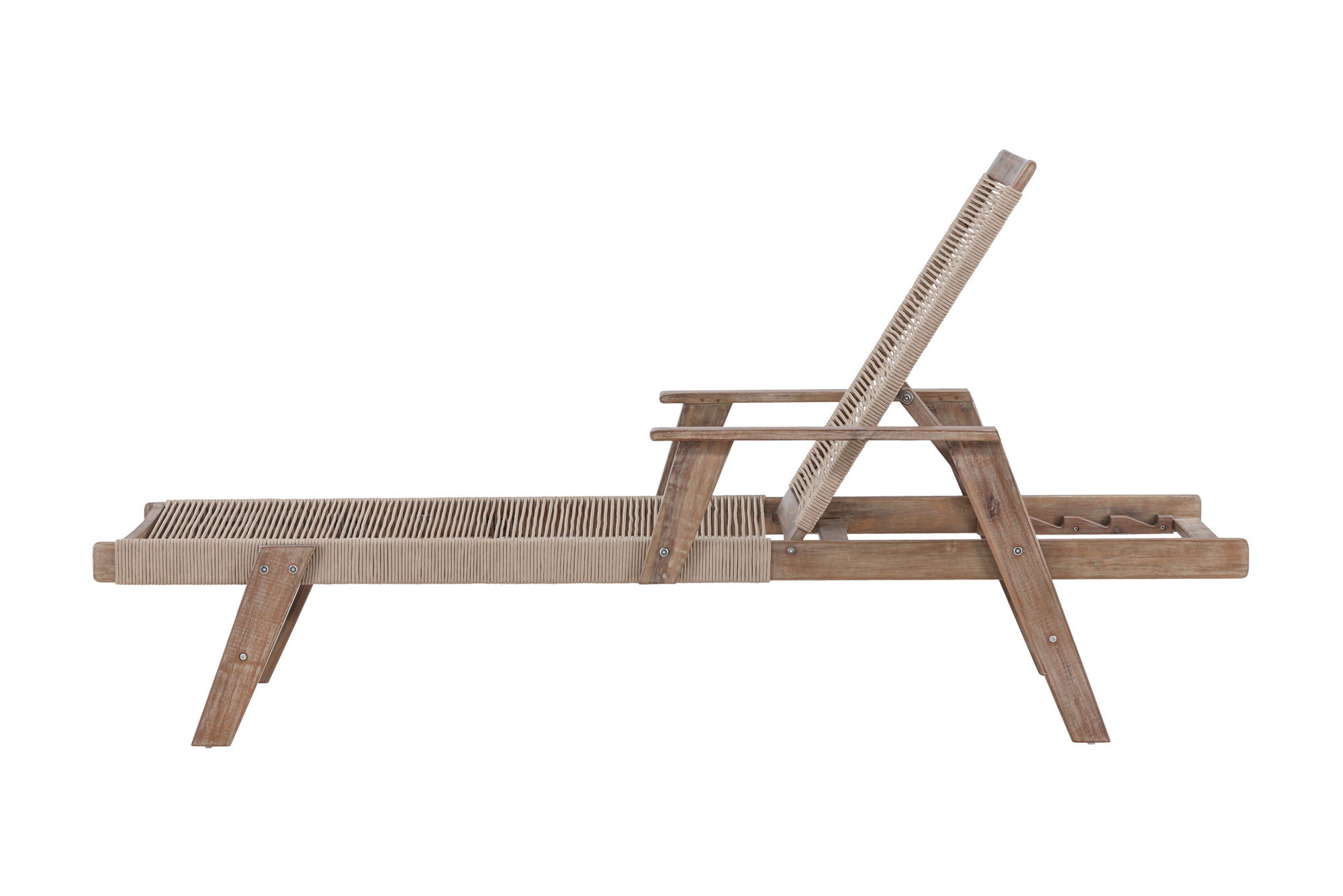 Venture Home Little John Sunbed Acacia - Dark brown / Beige