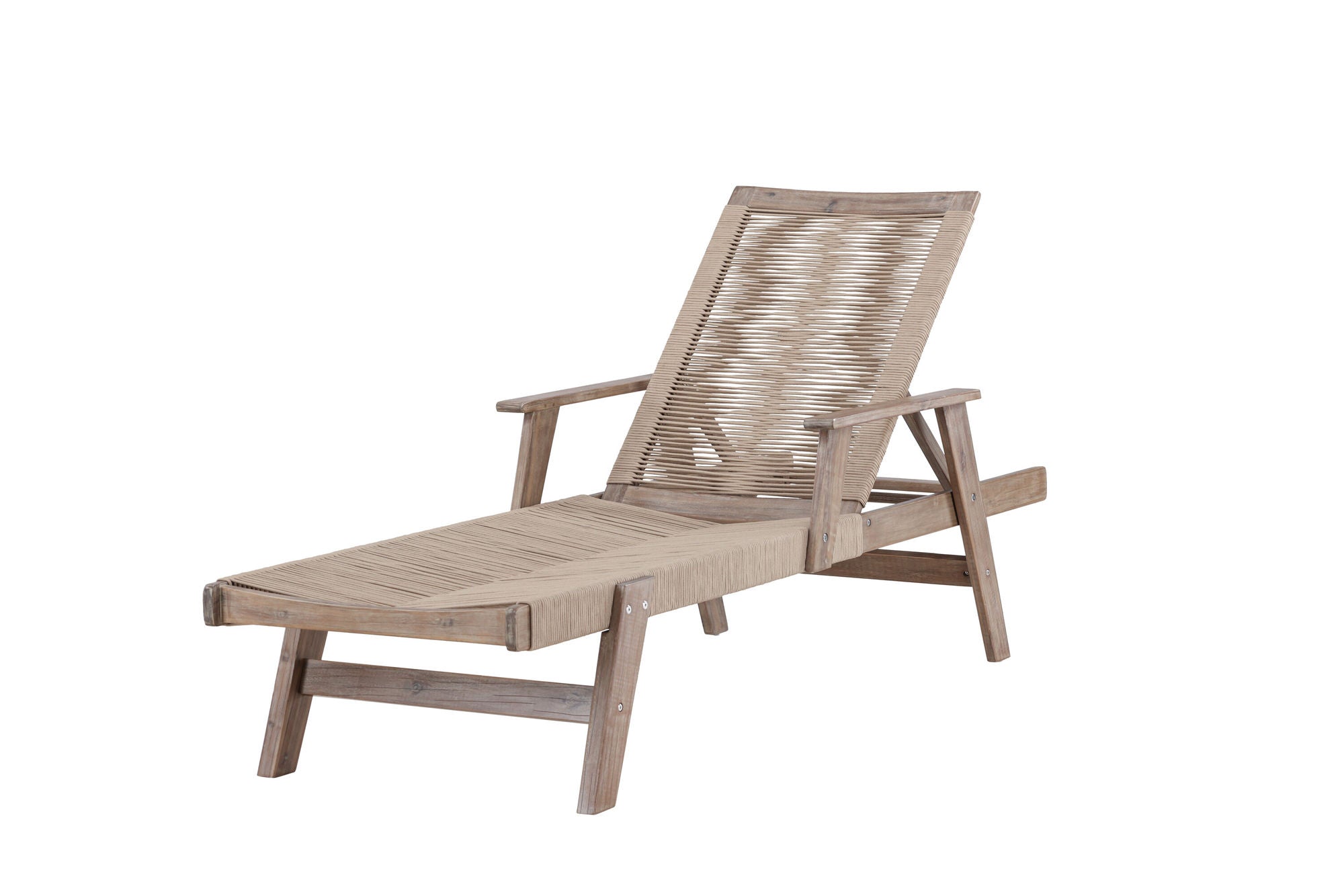 Venture Home Little John Sunbed Acacia - Dark brown / Beige