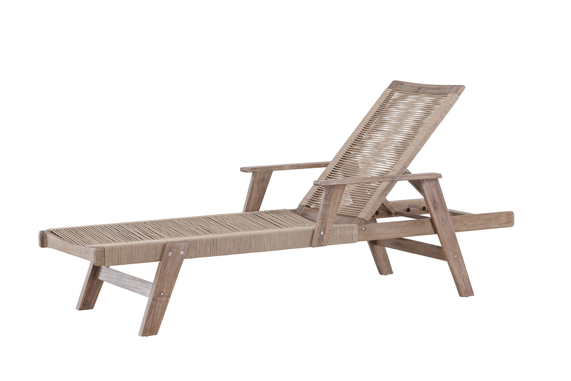 Venture Home Little John Sunbed Acacia - Dark brown / Beige