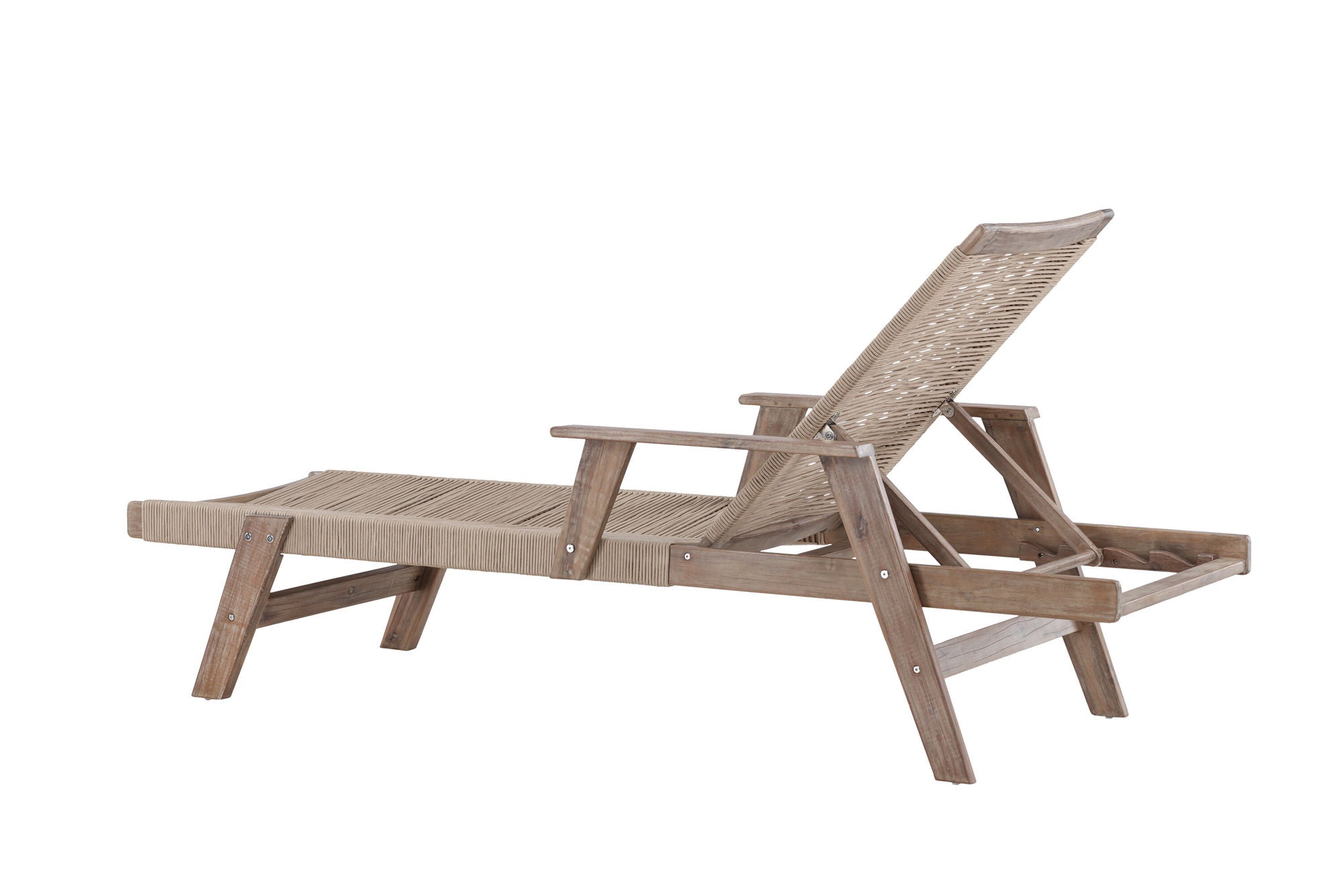 Venture Home Little John Sunbed Acacia - Dark brown / Beige