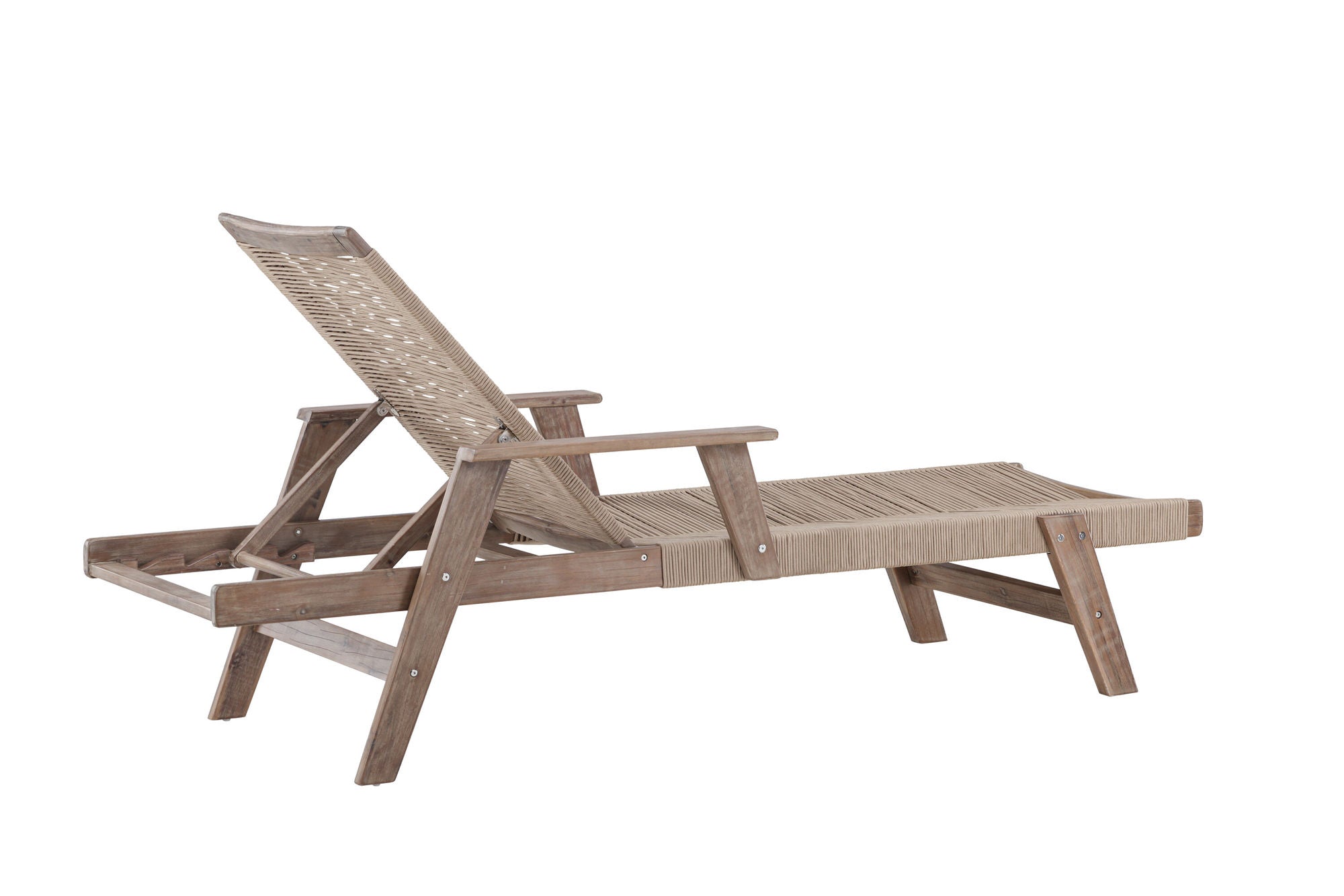 Venture Home Little John Sunbed Acacia - Dark brown / Beige