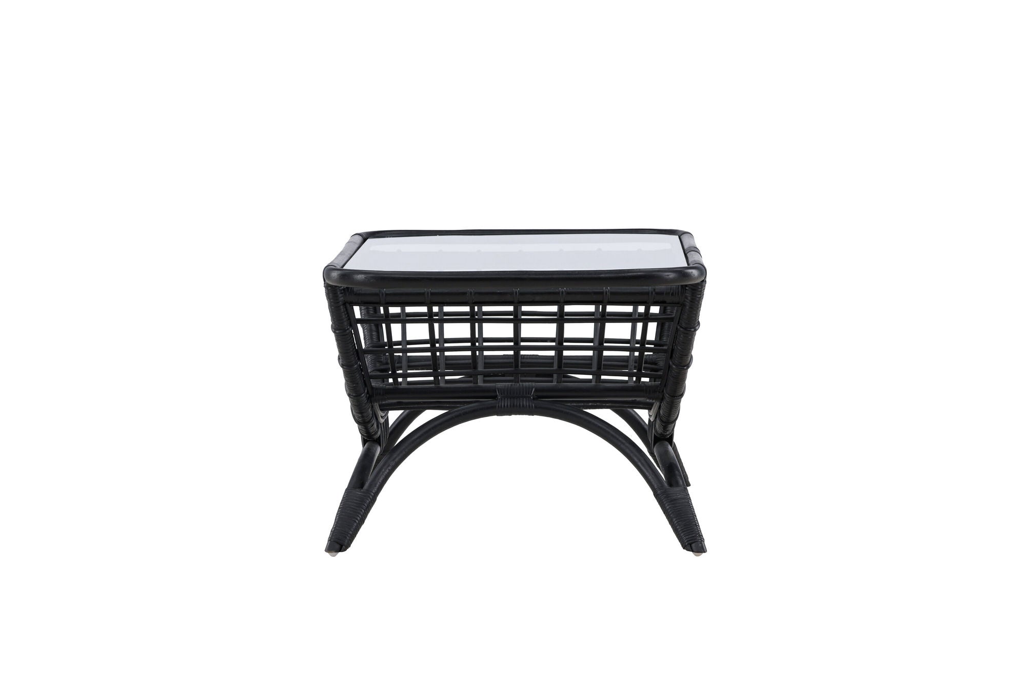 Venture Home Moana Sofa bord - Black Rattan / Clear Glass