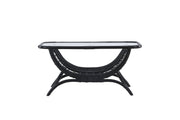 Venture Home Moana Sofa bord - Black Rattan / Clear Glass