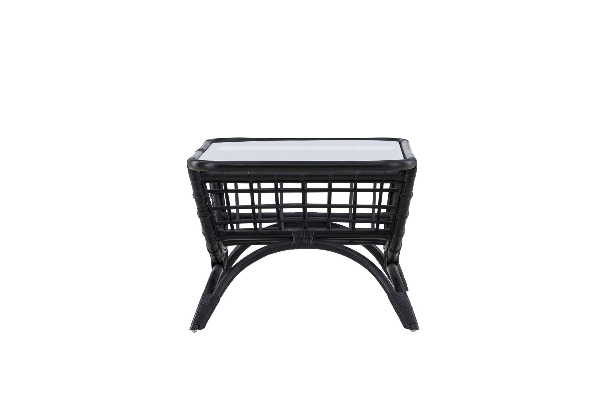 Venture Home Moana Sofa bord - Black Rattan / Clear Glass