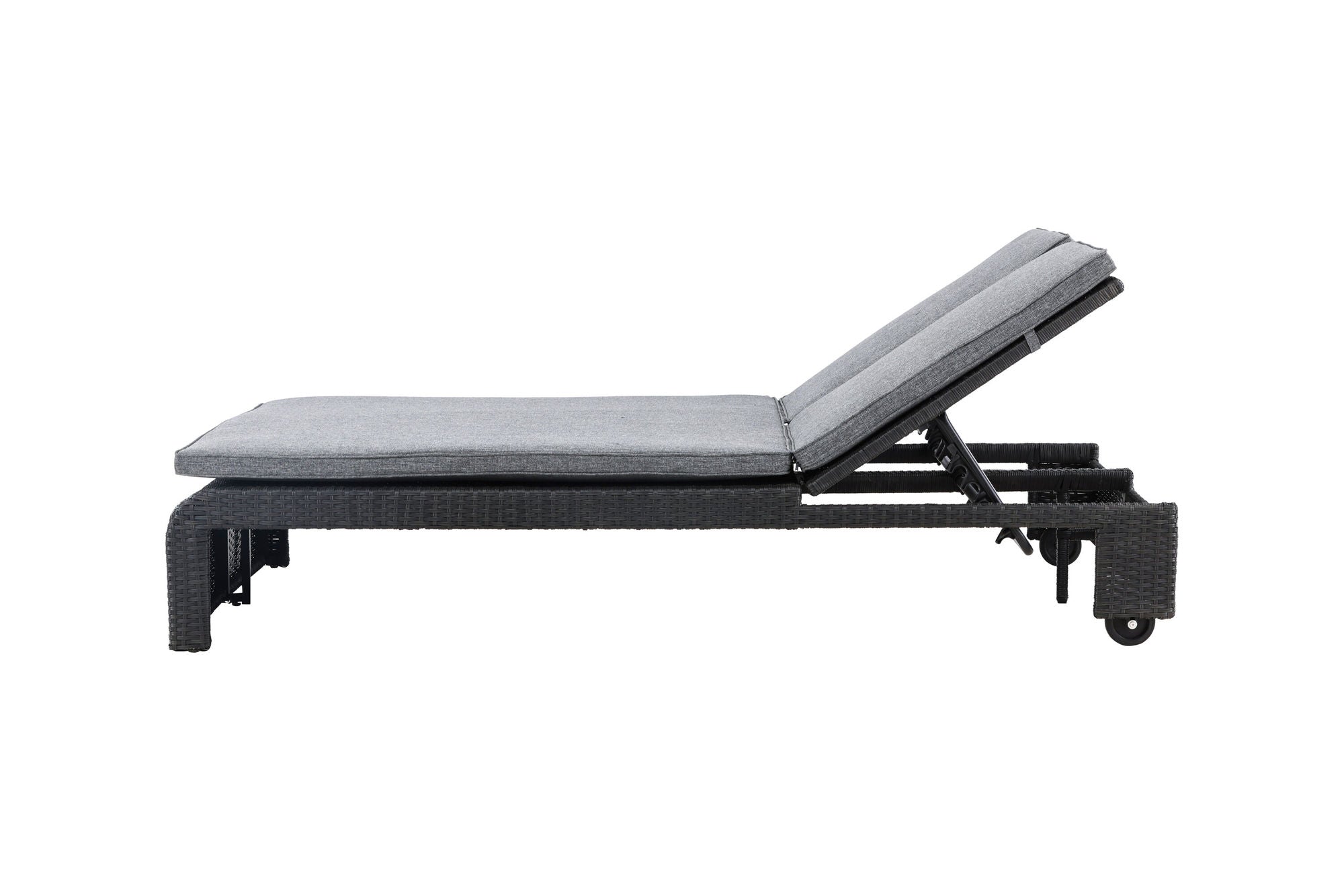 Venture Home London Sunbed - Black / Darkgrey Spunpolyester