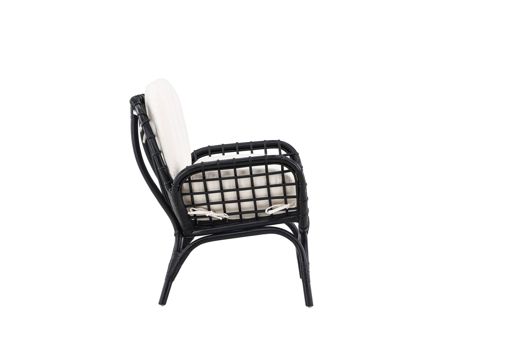 Venture Home Moana Single stol - Black Rattan / White Spunpolyster