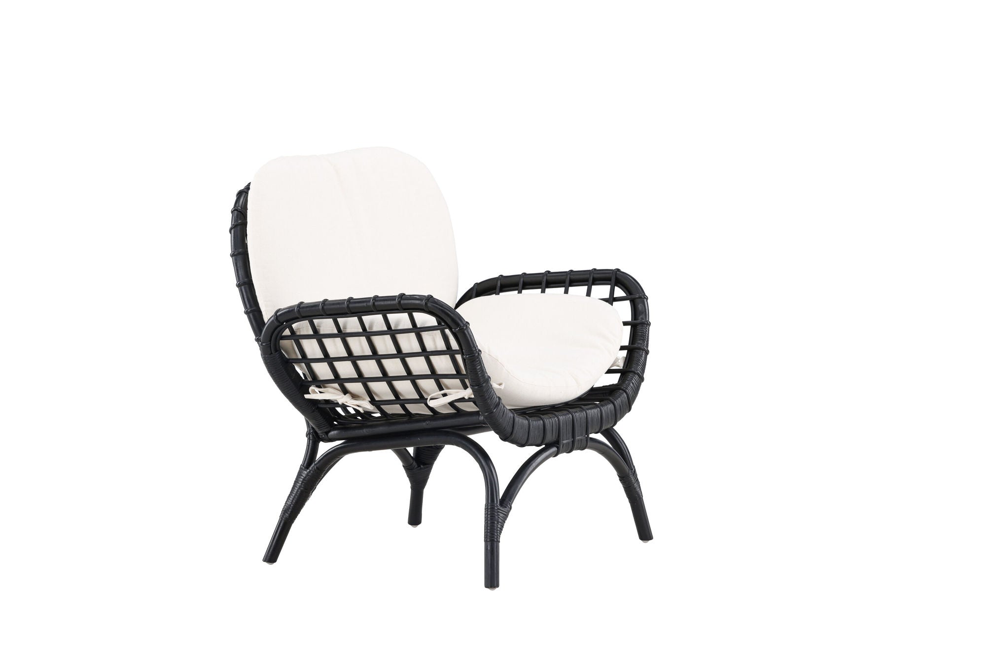 Venture Home Moana Single stol - Black Rattan / White Spunpolyster