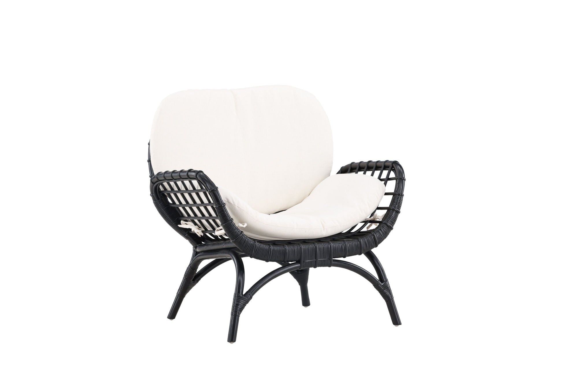Venture Home Moana Single stol - Black Rattan / White Spunpolyster
