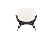 Venture Home Moana Single stol - Black Rattan / White Spunpolyster