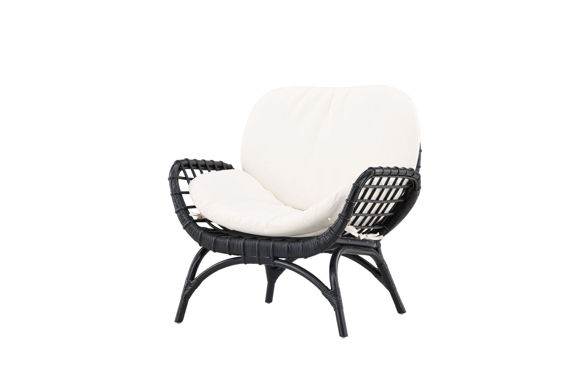 Venture Home Moana Single stol - Black Rattan / White Spunpolyster