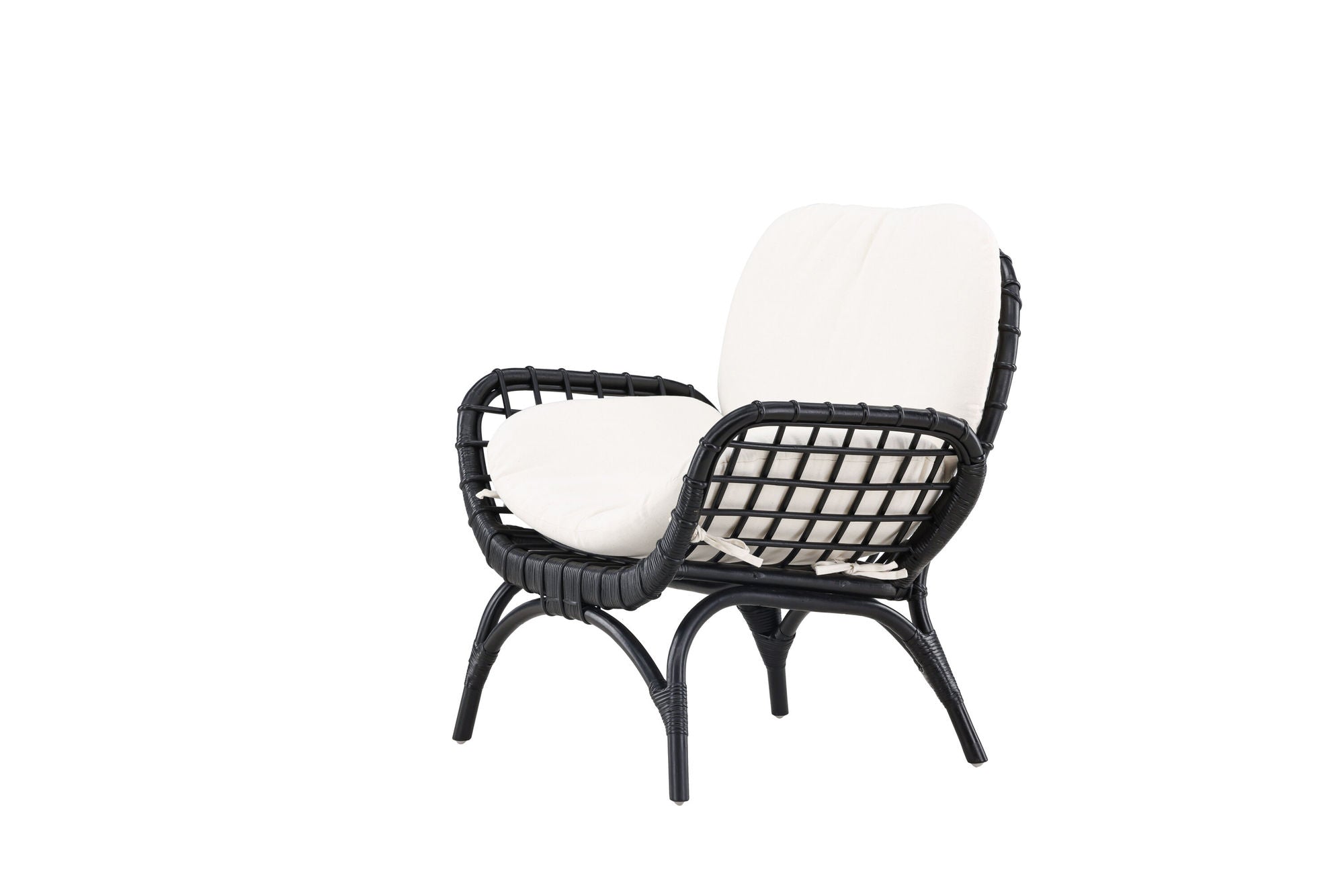 Venture Home Moana Single stol - Black Rattan / White Spunpolyster