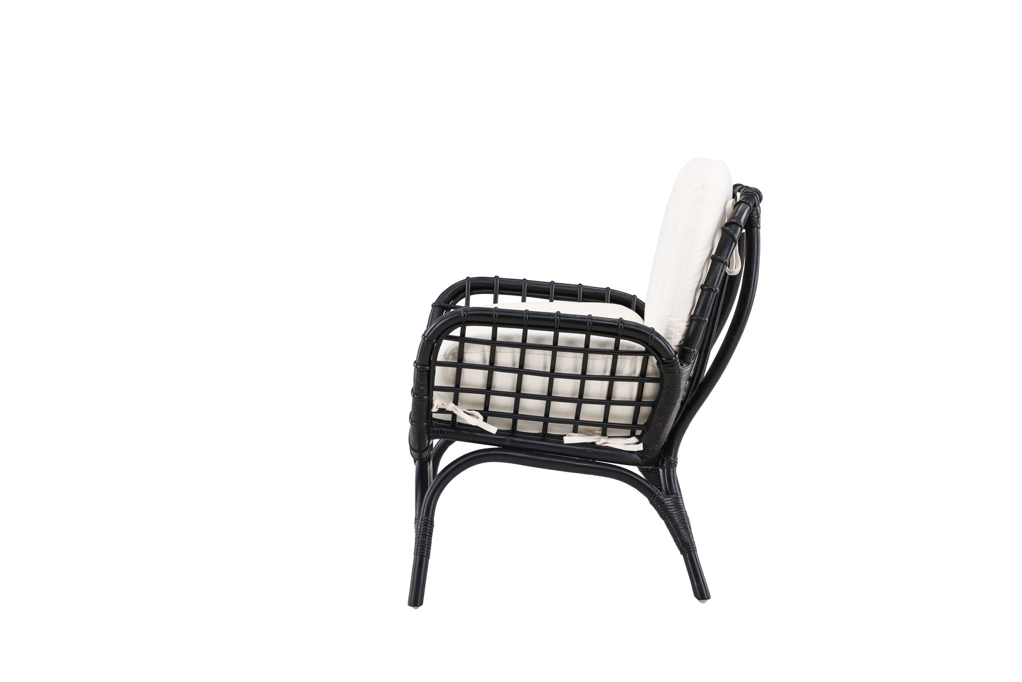 Venture Home Moana Single stol - Black Rattan / White Spunpolyster