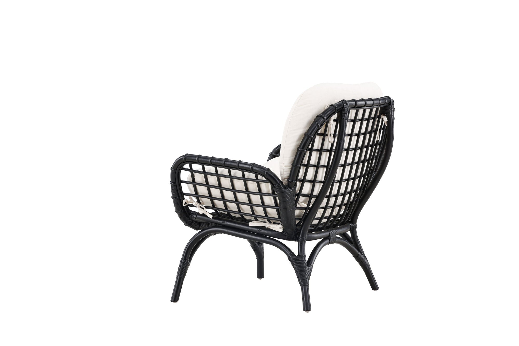 Venture Home Moana Single stol - Black Rattan / White Spunpolyster