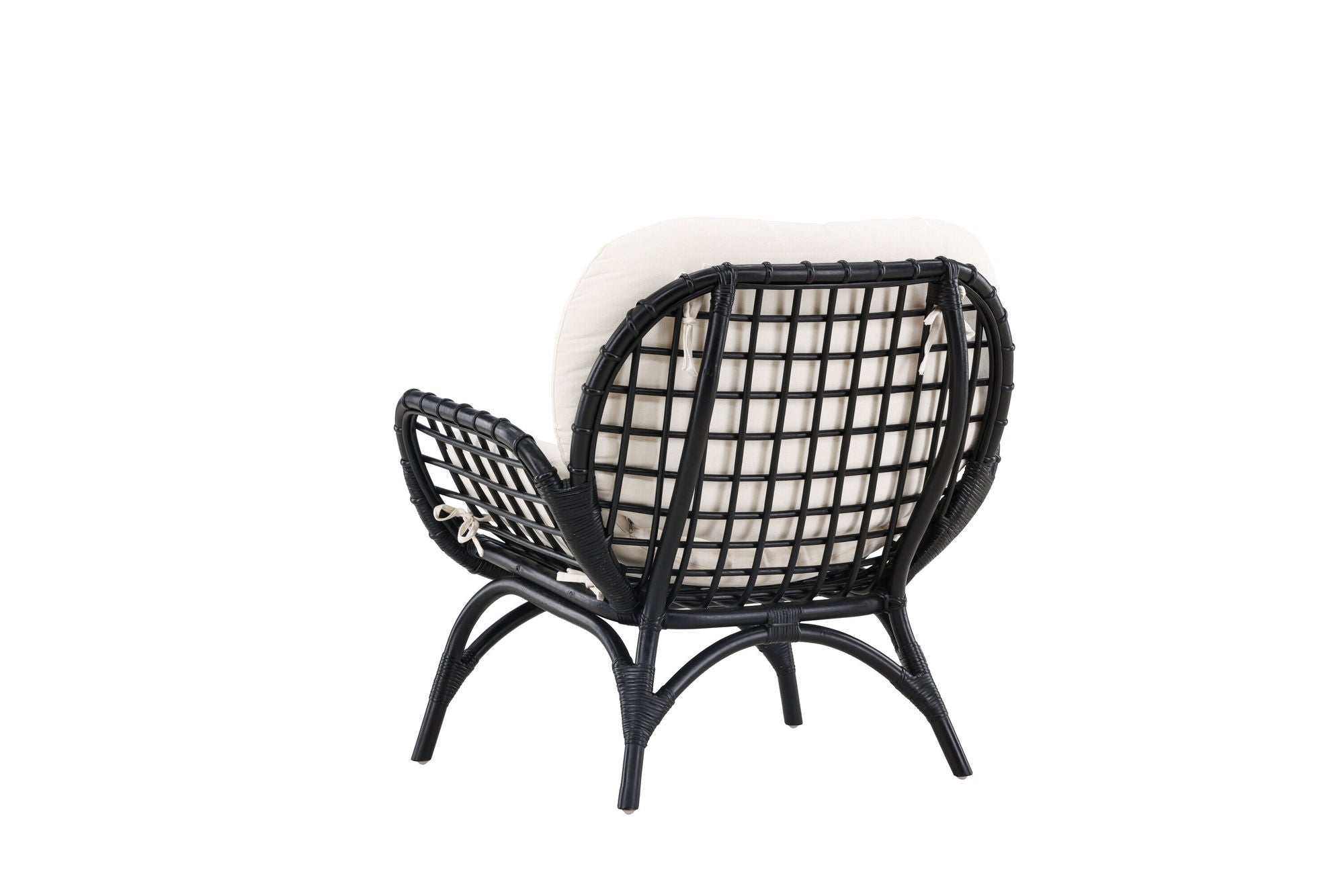 Venture Home Moana Single stol - Black Rattan / White Spunpolyster