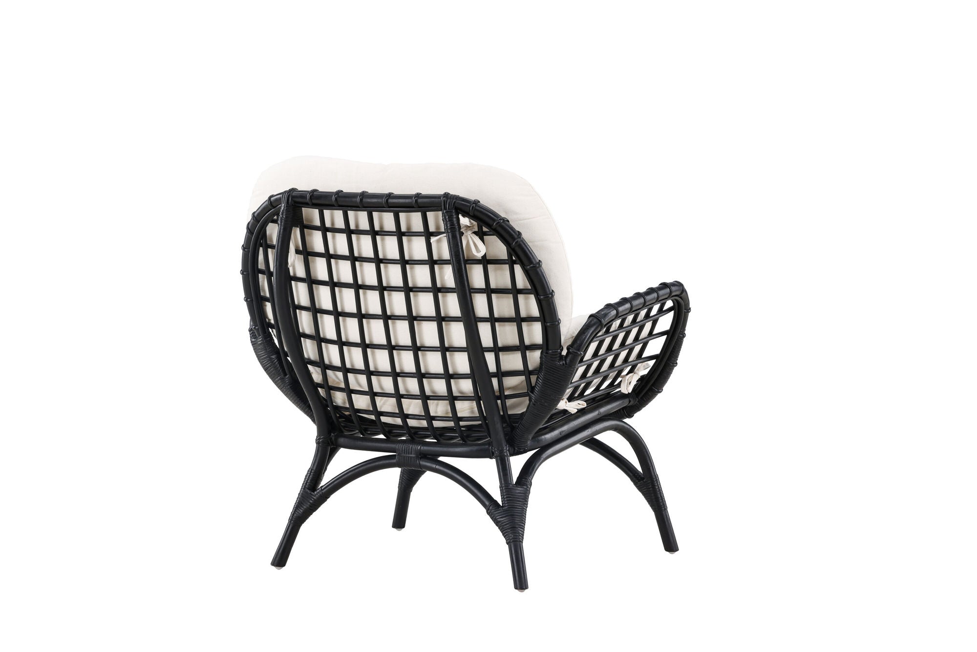Venture Home Moana Single stol - Black Rattan / White Spunpolyster