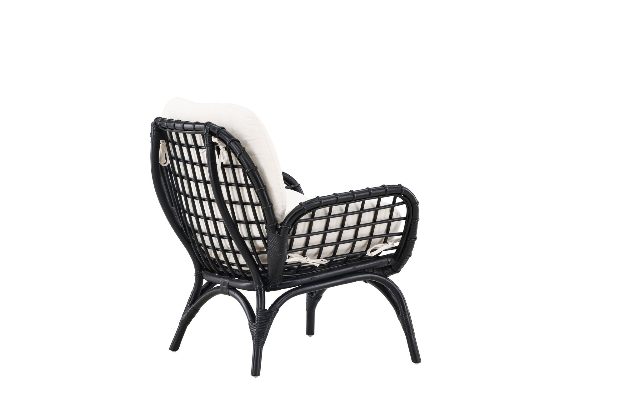 Venture Home Moana Single stol - Black Rattan / White Spunpolyster