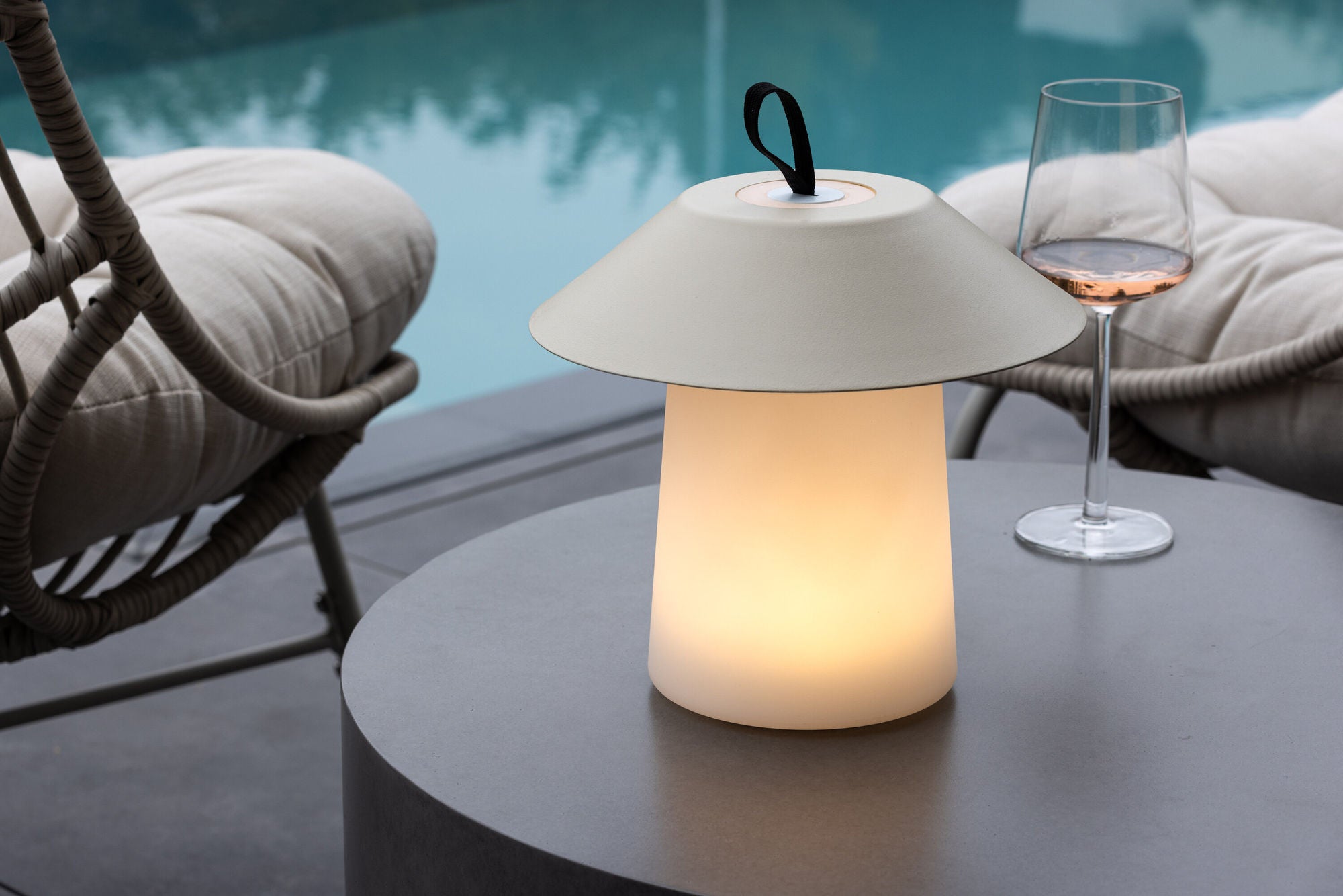 Venture Home Rubu bord lampe ø24*26cm - Beige/white /