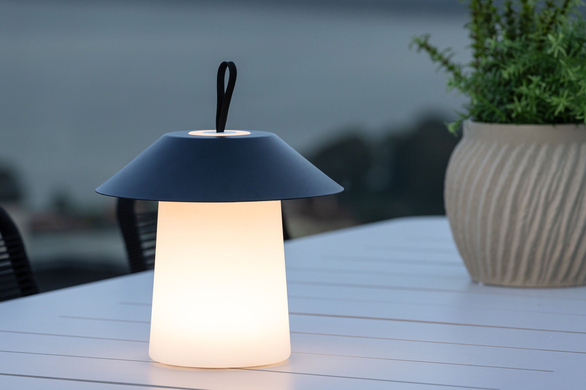 Venture Home Rubu bord lampe ø24*26cm - Black/white /