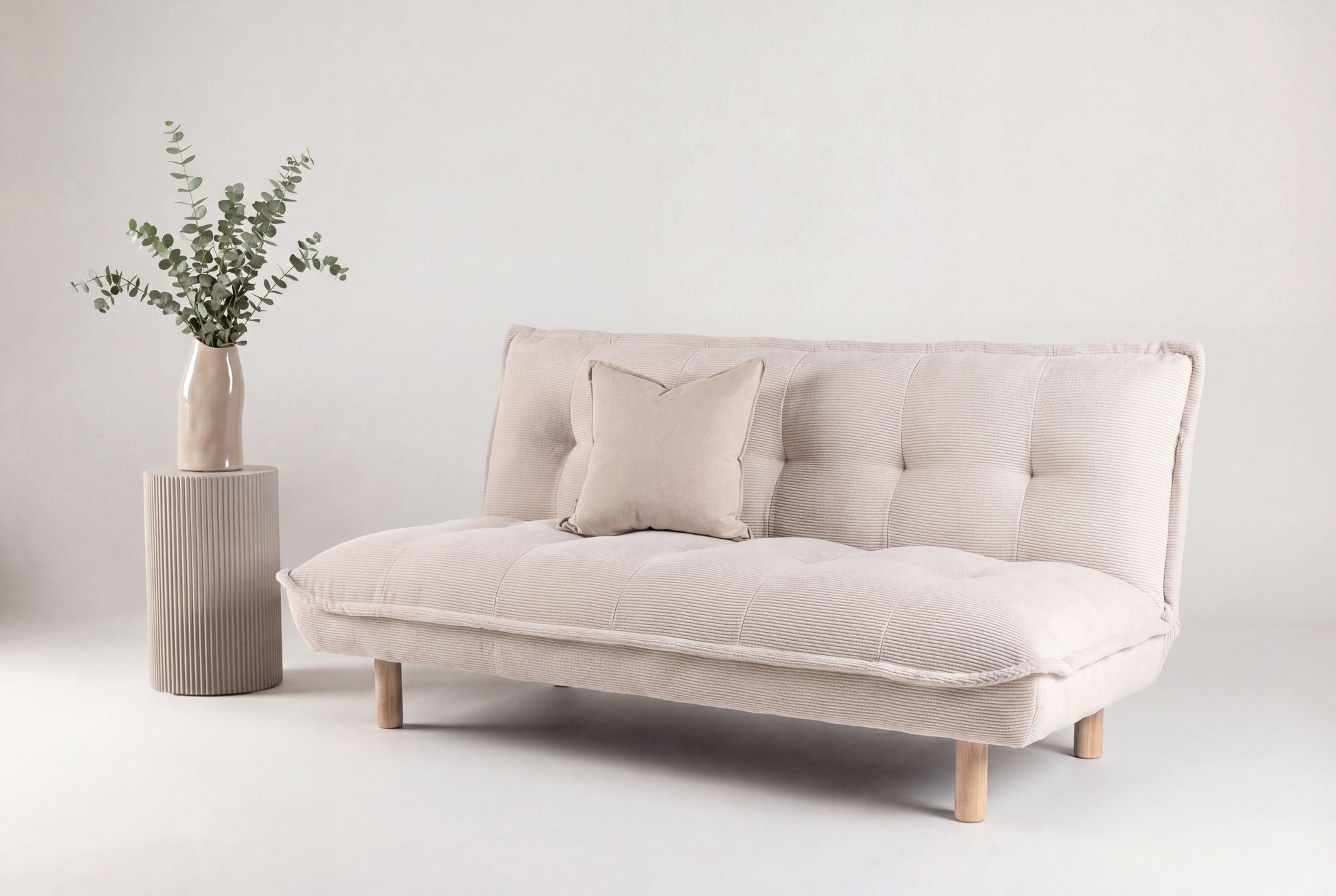 Venture Home Gertrud Sofa Bed - Whitewash / Beige Corduroy