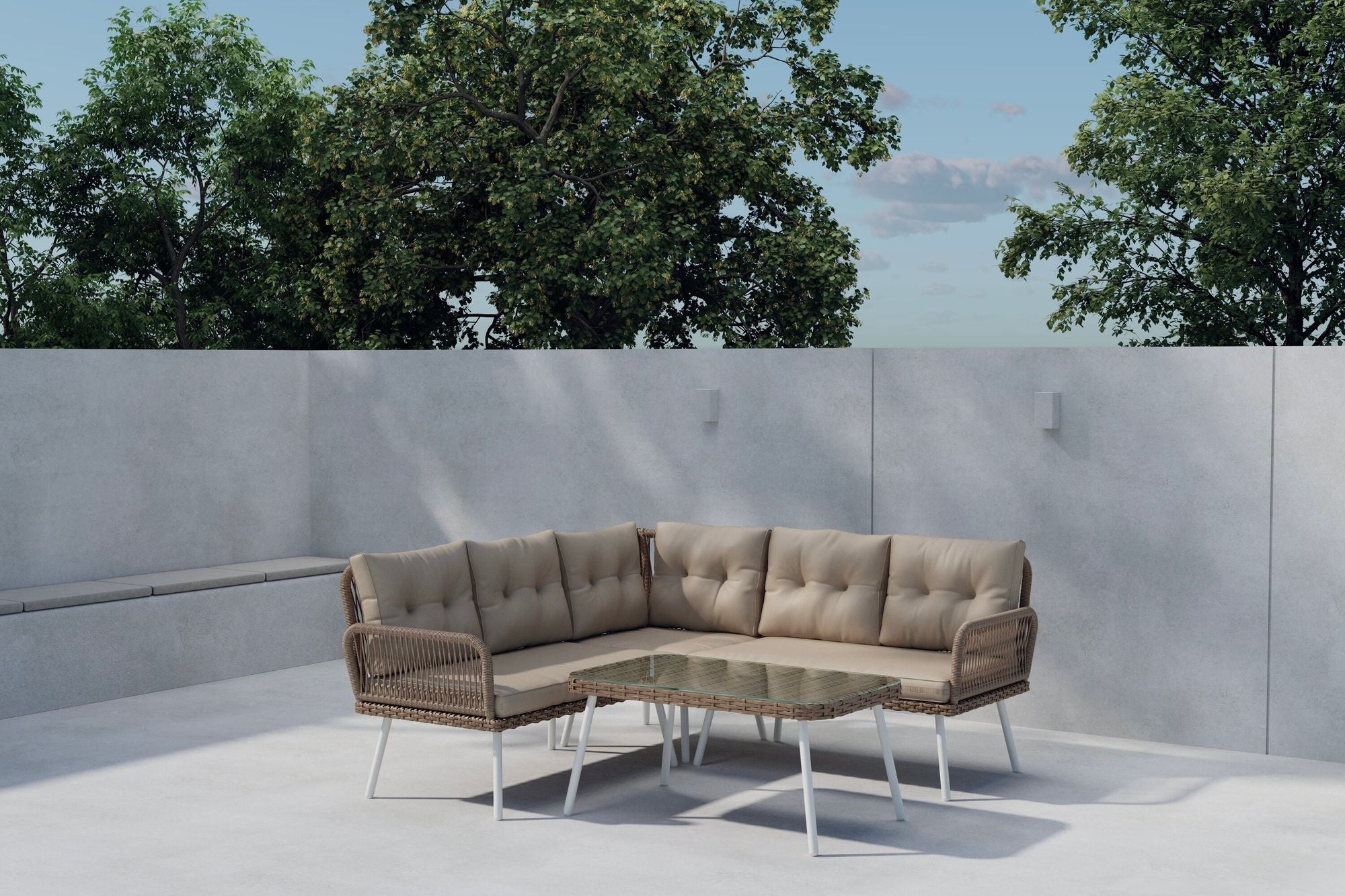 Venture Home Ibiza hjørne Sofa set - Nature Wicker / Beige