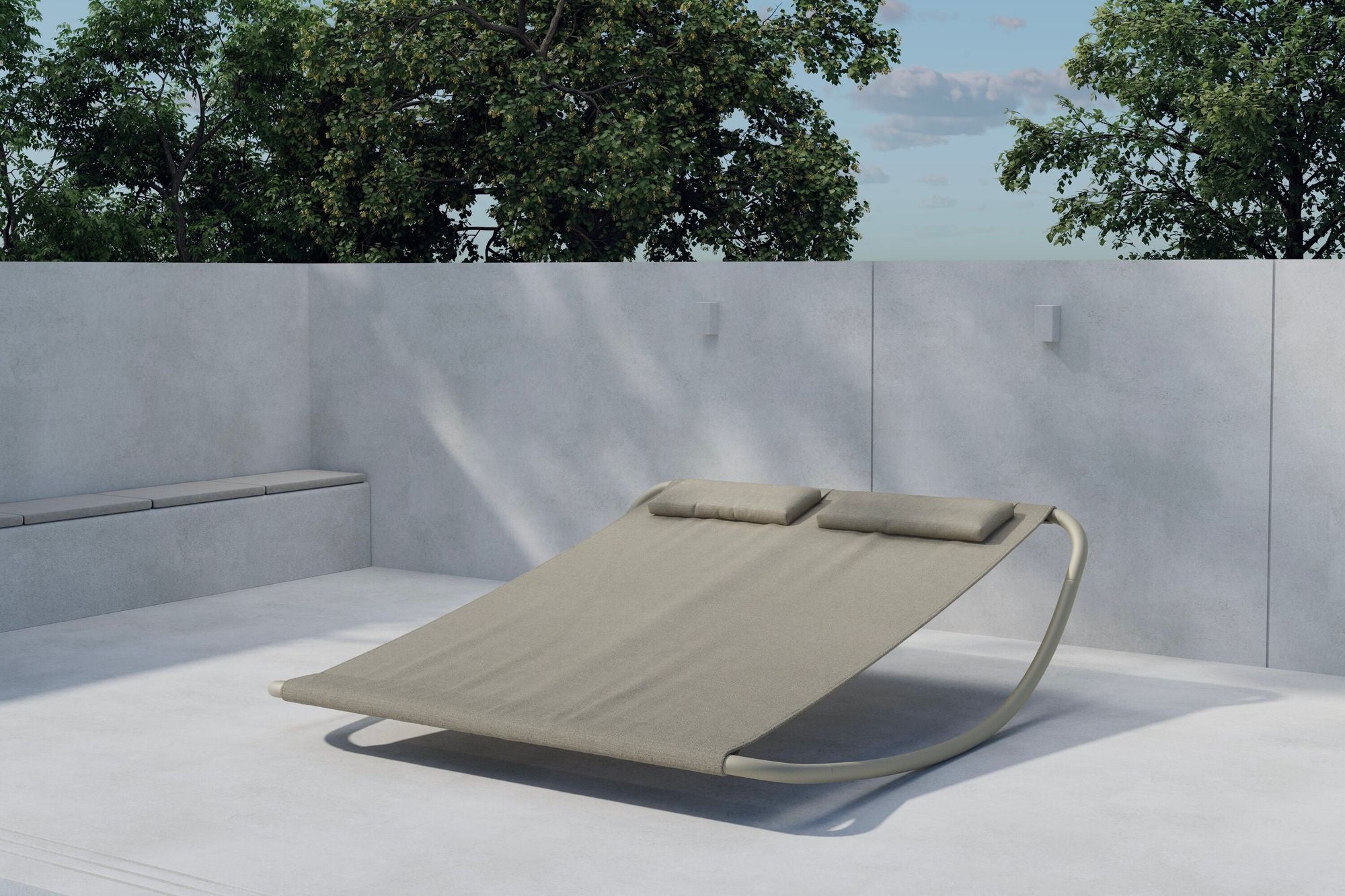 Venture Home Gordo Double Rocking Bed - Beige Frame / Beige Fabric