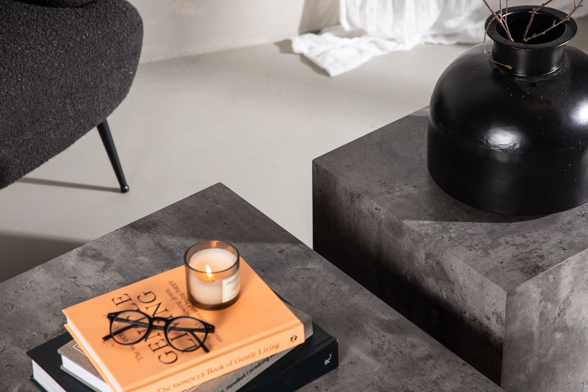 Venture Home York High Sofa bord - Grey / Marble look MDF +York Low Sofa bord - Grey / Marble look MDF _1