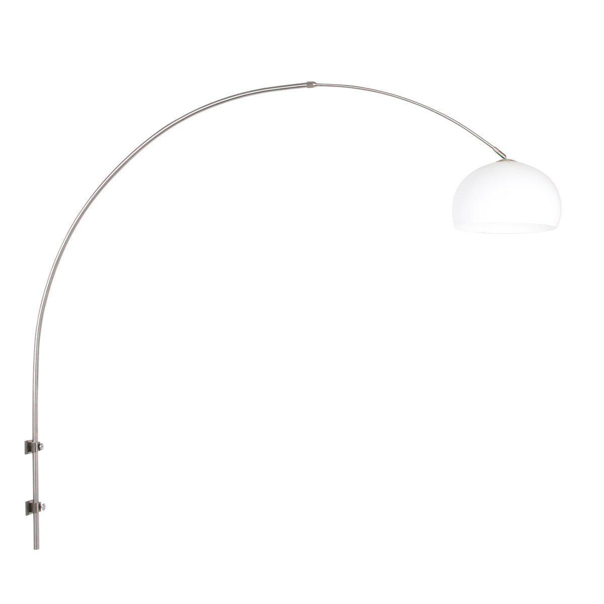 Boog væglampe Sparkled Light 8200ST stål med hvid plastkugleskærm