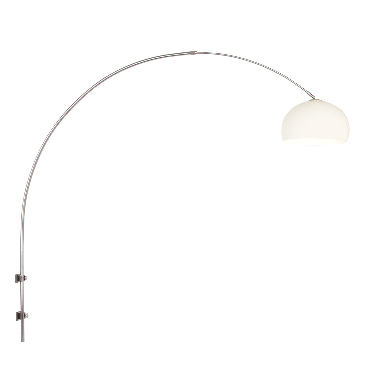 Boog væglampe Sparkled Light 8200ST stål med hvid plastkugleskærm