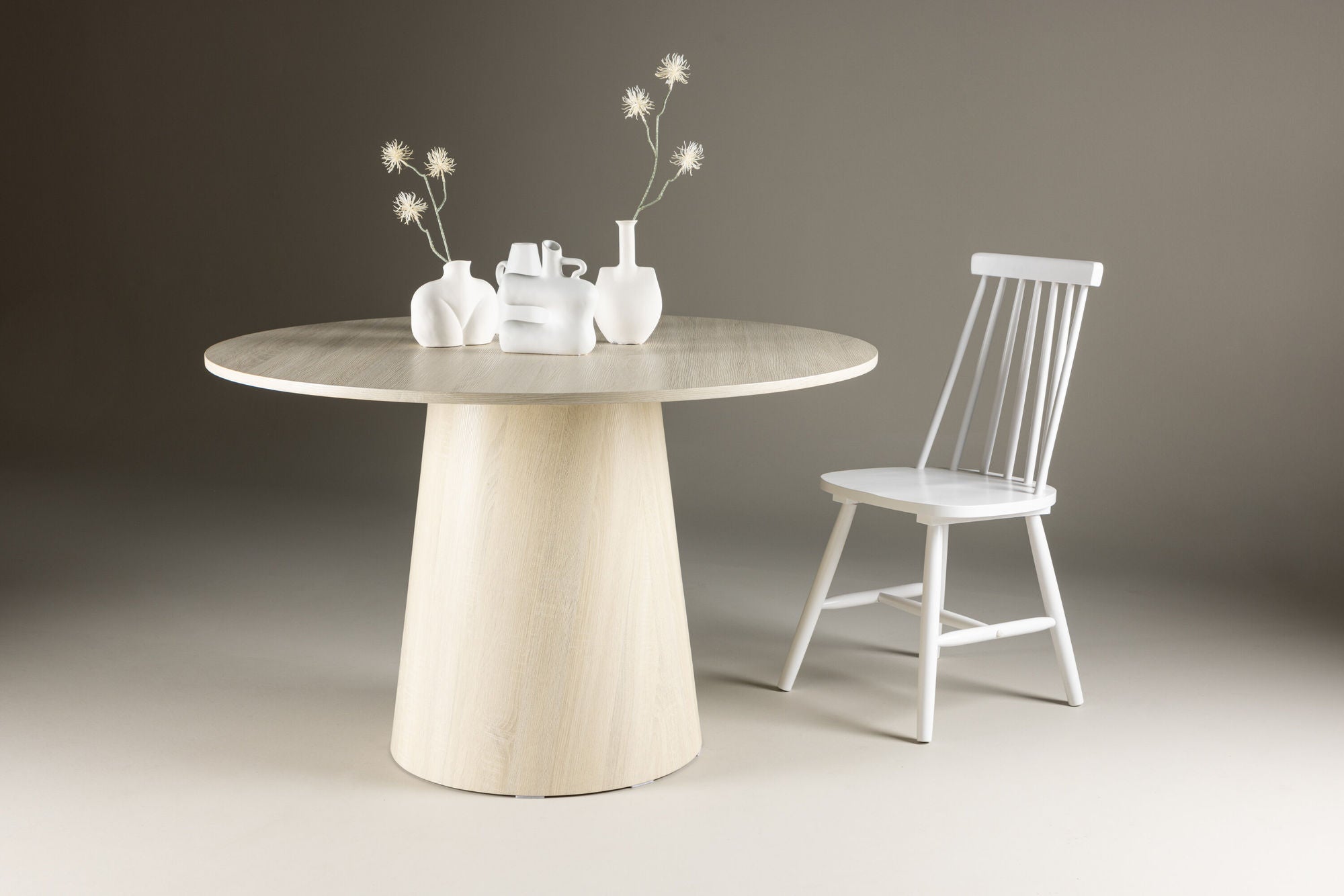 Venture Home Lanzo spisebord ⌀120 - Whitewash /