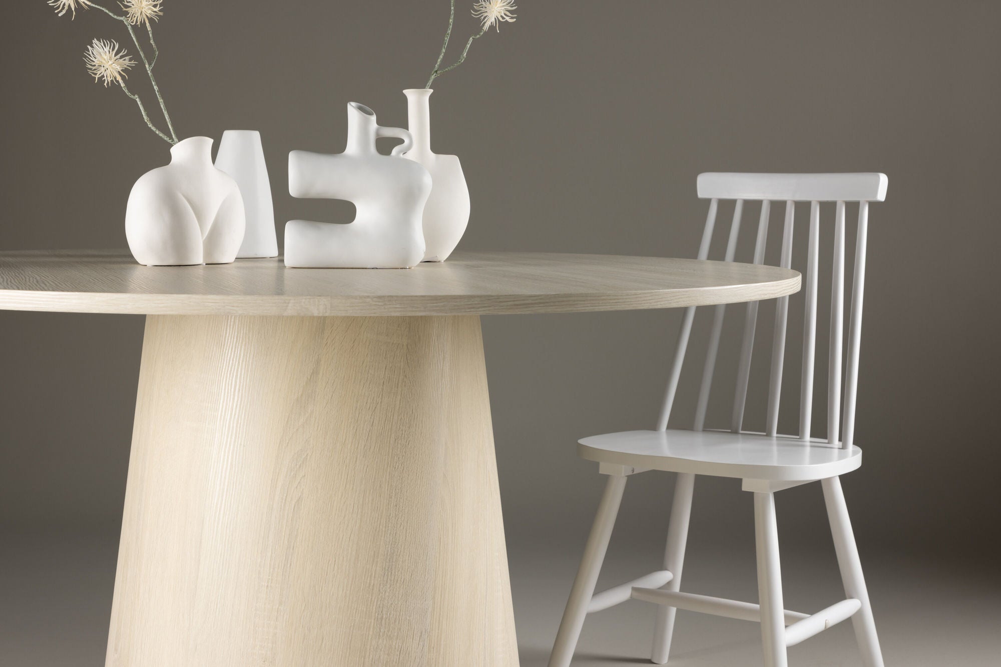 Venture Home Lanzo spisebord ⌀120 - Whitewash /