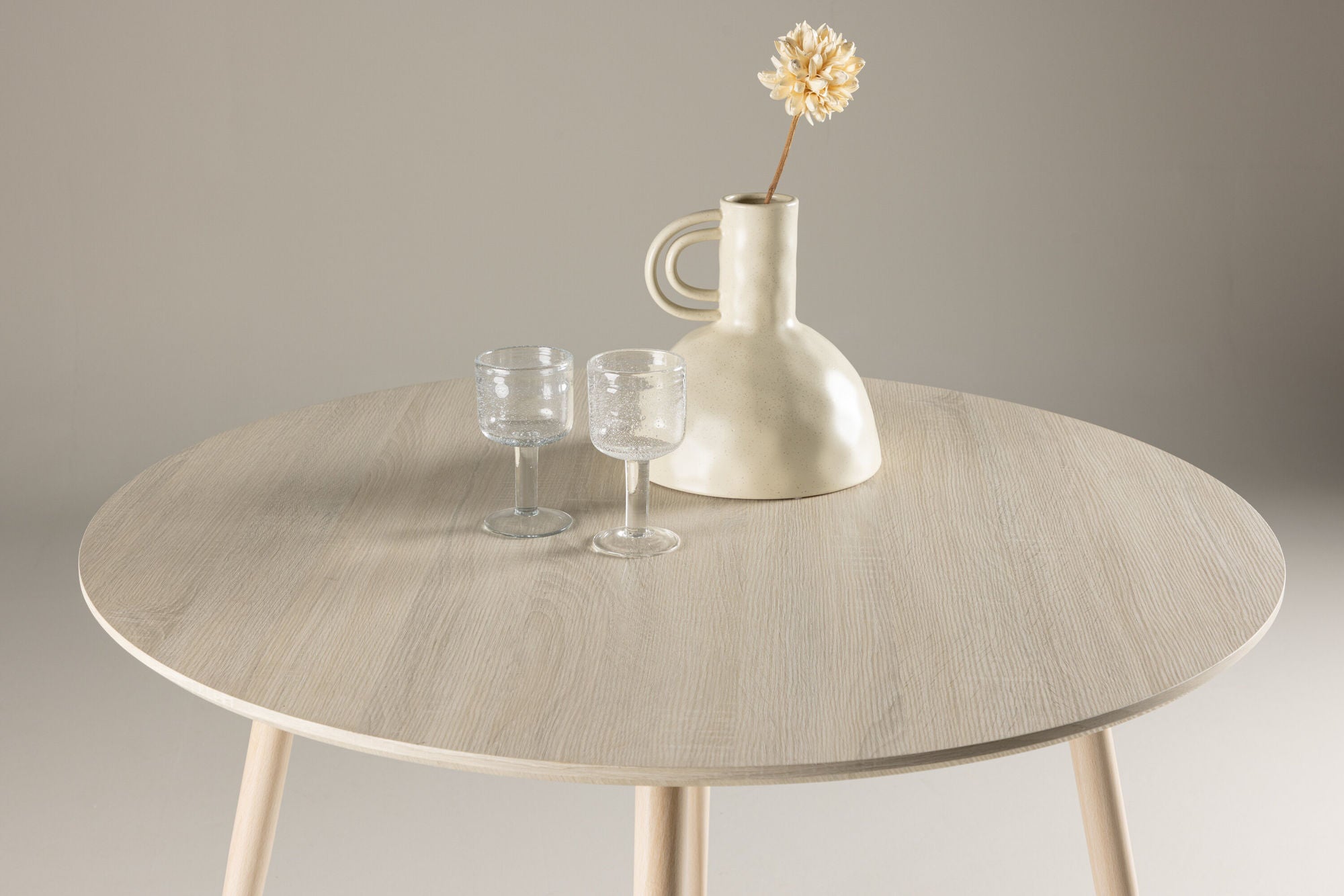 Venture Home Plaza spisebord ⌀100 - Whitewash /