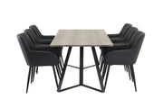 Venture Home Marina spisebord - 180*90*H75 - Grey / Black +Comfort - Dining chair 2-pack - black/Black _6