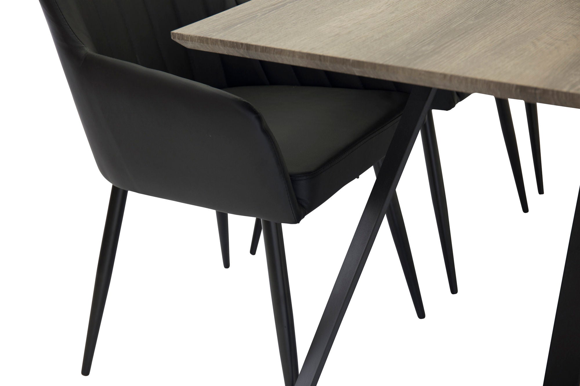 Venture Home Marina spisebord - 180*90*H75 - Grey / Black +Comfort - Dining chair 2-pack - black/Black _6
