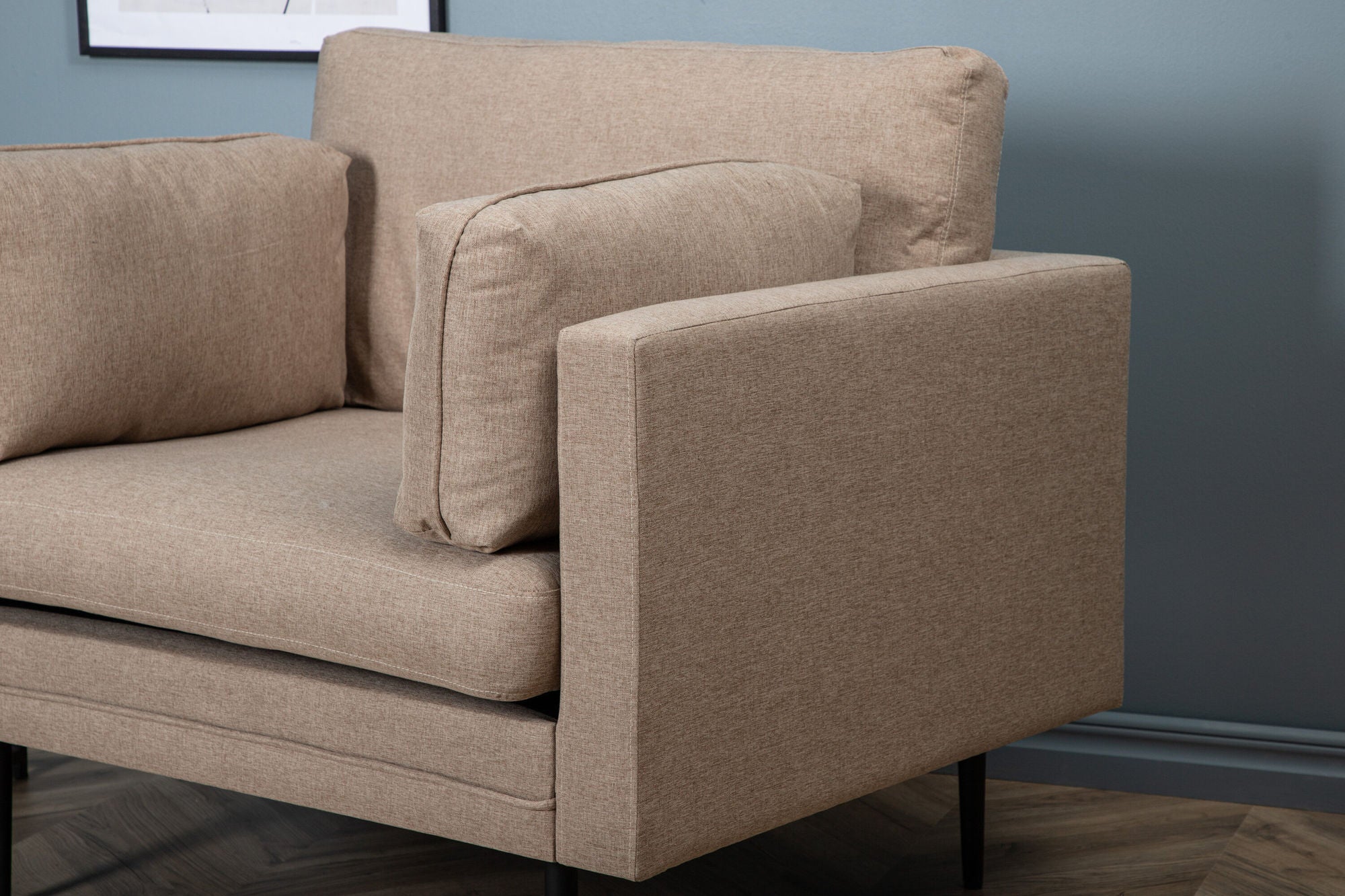 Venture Home Boom Single Sofa - Black / Brown Fabric