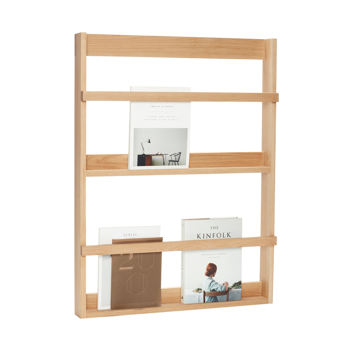 Bladholder hylde til display, stor, naturfarvet