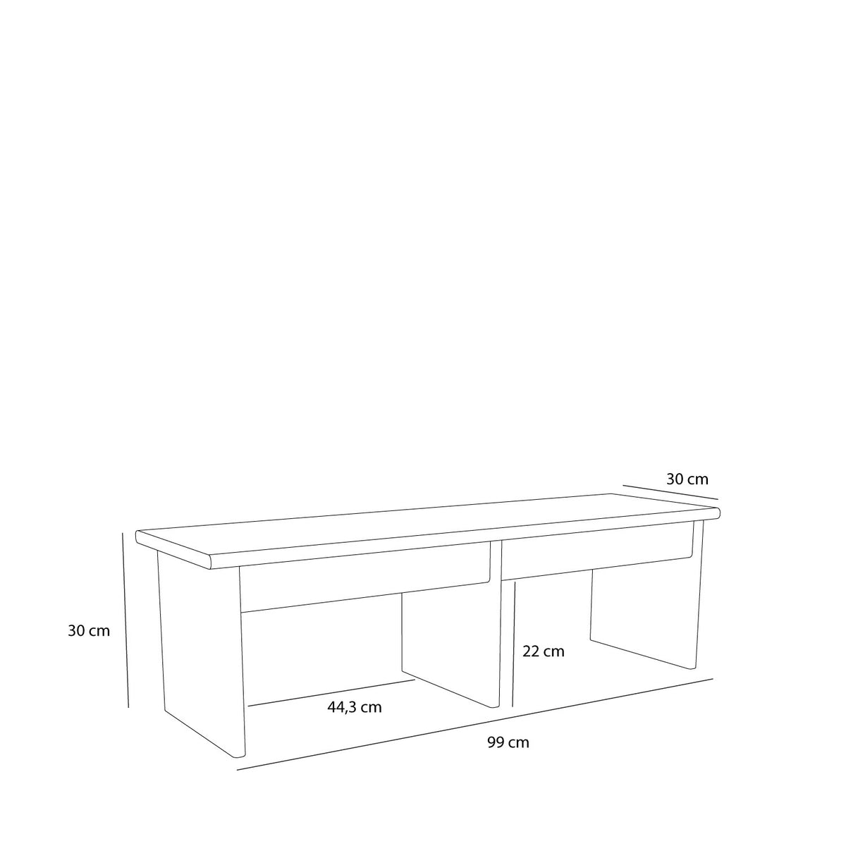 Doppio sidebord natur