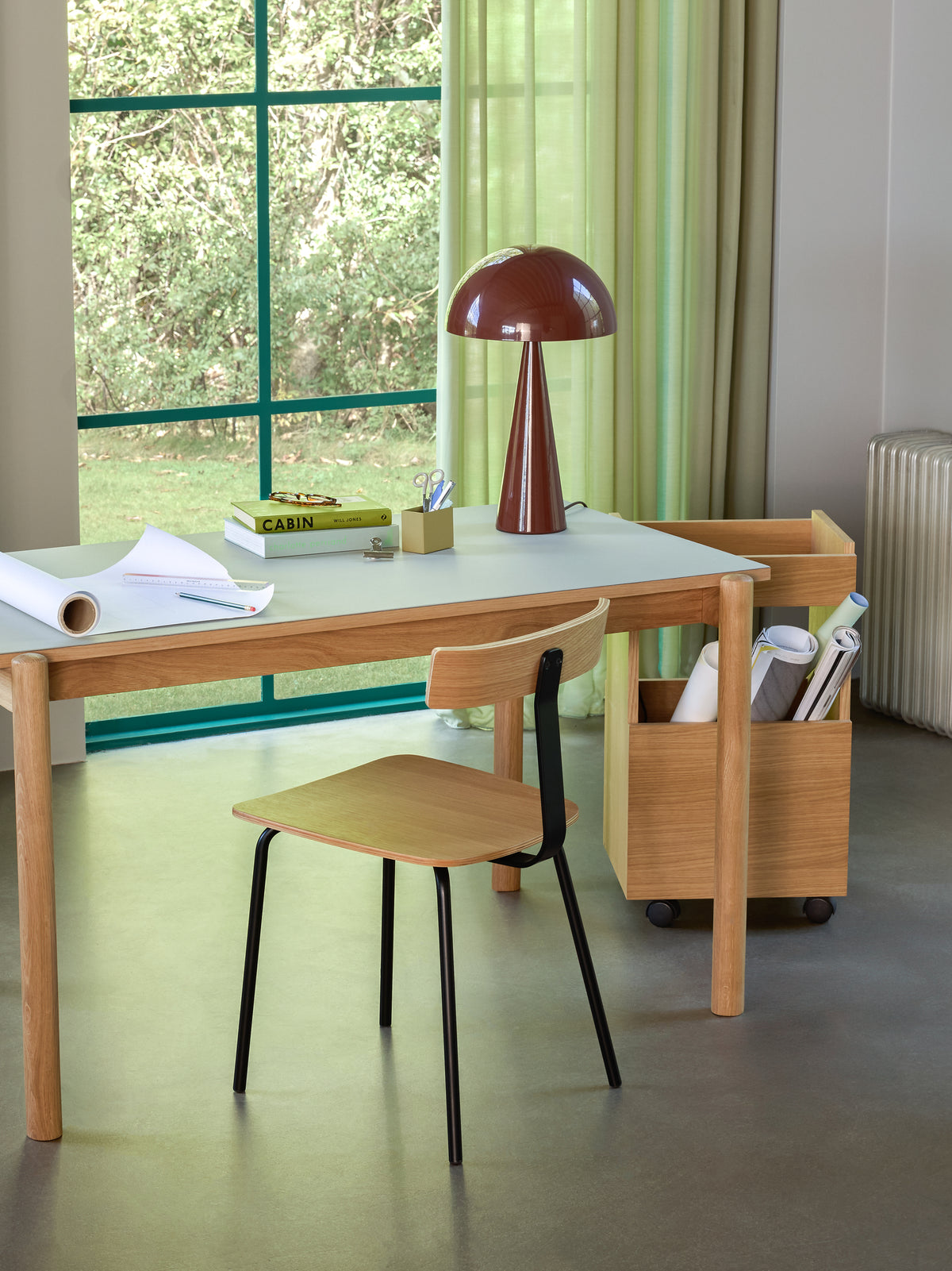 Oblique skrivebord grå