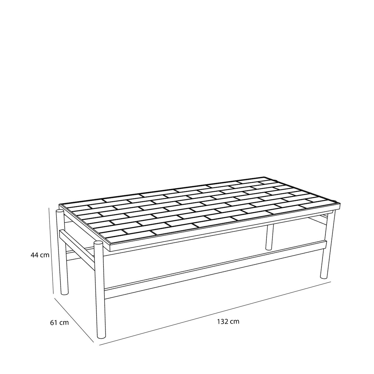 Motif sofabord multifarvet