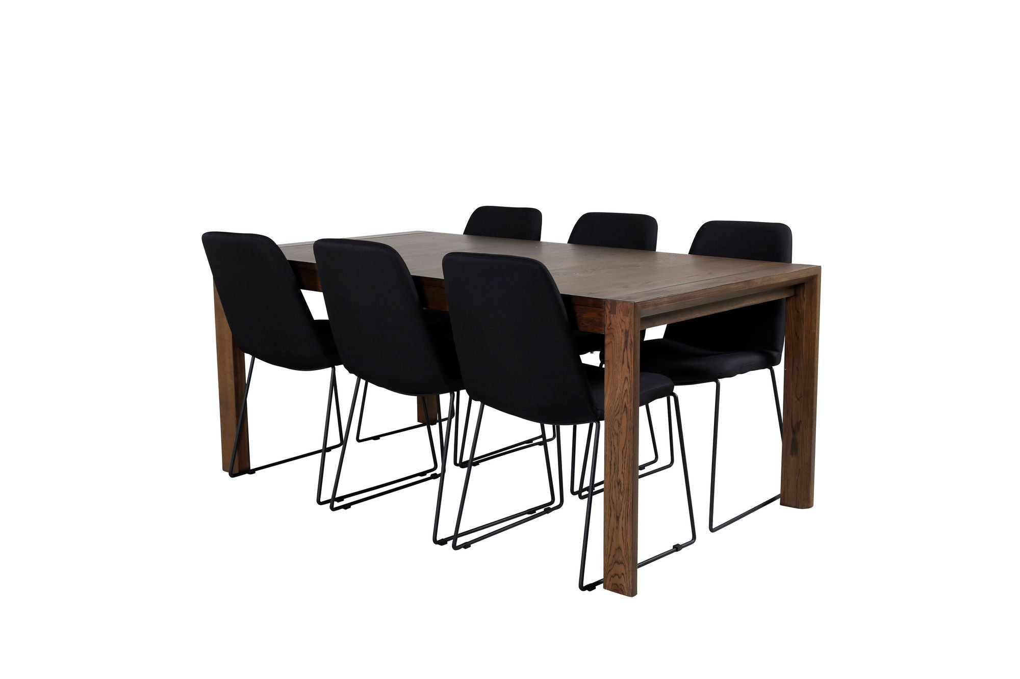 Venture Home Slider Extention bord - Smoked Oak - 170+40+40cm +Muce Spisebordsstol - Black L