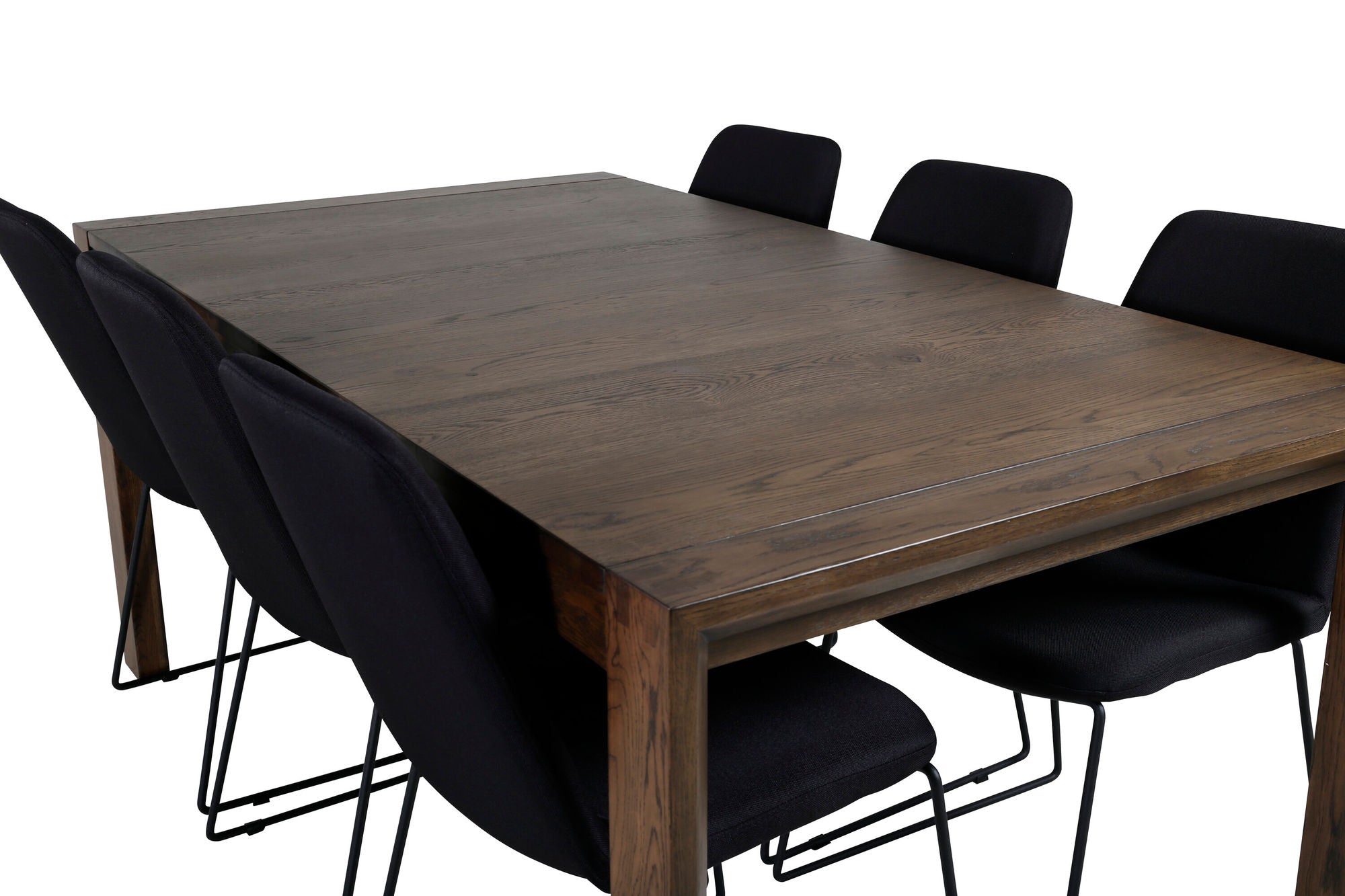 Venture Home Slider Extention bord - Smoked Oak - 170+40+40cm +Muce Spisebordsstol - Black L