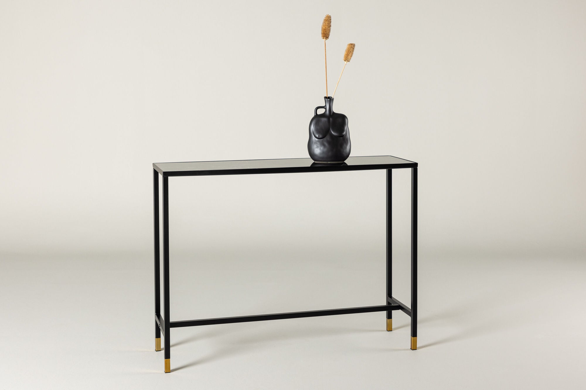 Venture Home Dipp Side bord with reol 100*30*75 - Black / Brass