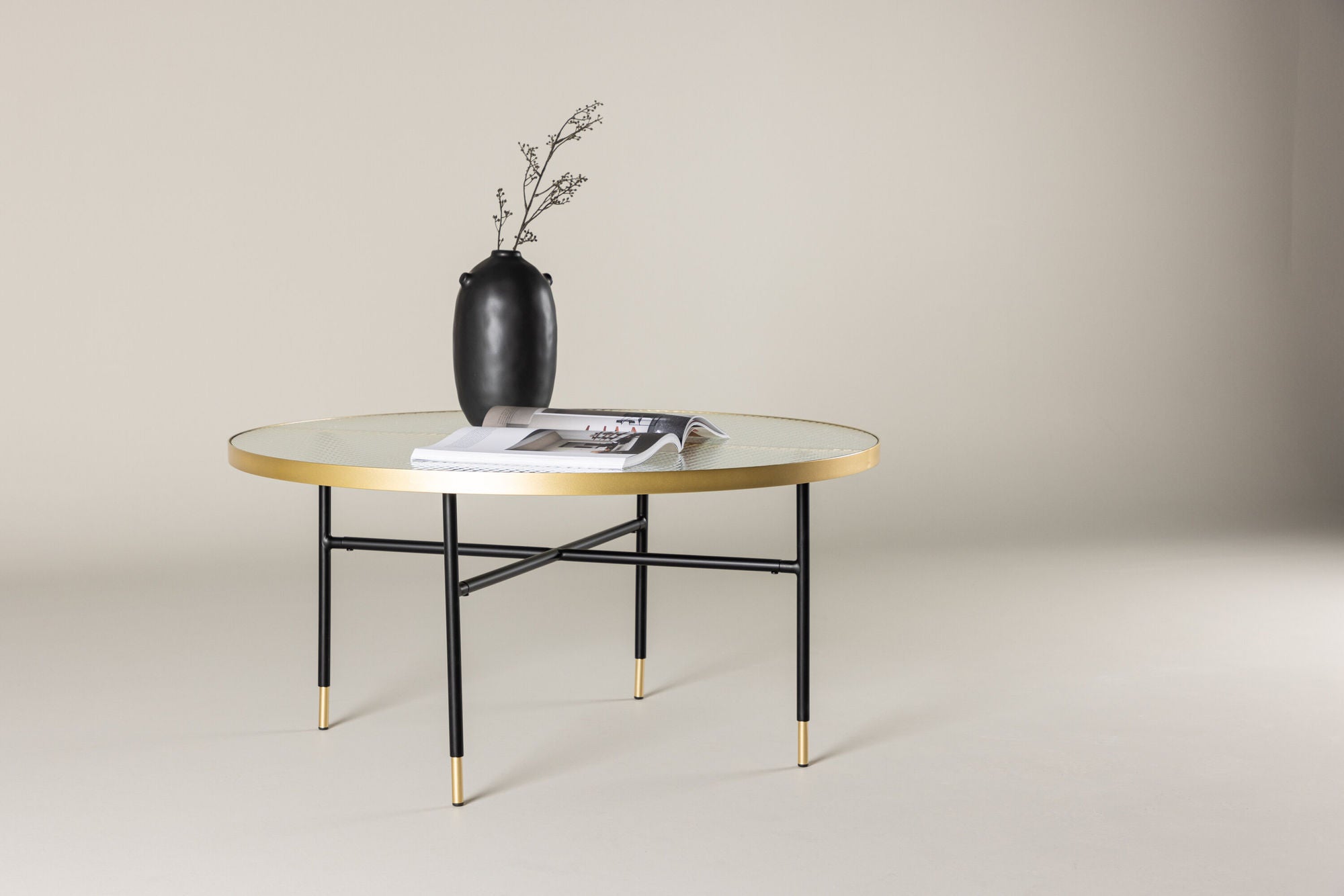 Venture Home Bubbles Sofa bord ø98 - Brass / Pressed Glass