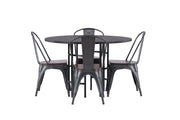 Venture Home Copenhagen spisebord - Black / Black Veneer +Tempe Spisebordsstol - Dark grey / Dark Brown MDF _4