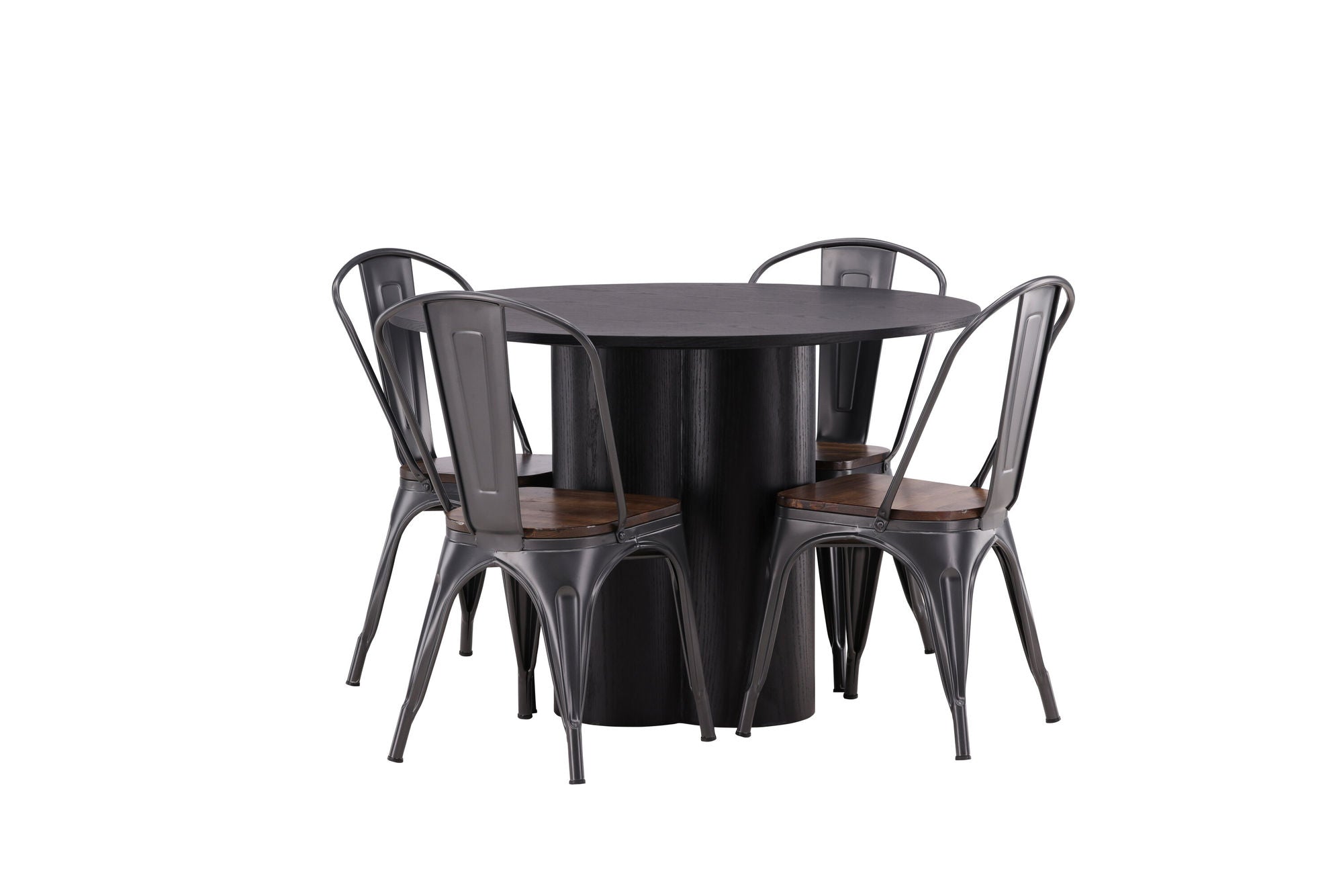 Venture Home OliviaDiningbord-Black/BlackVeneer+TempeDiningstol-Darkgrey/DarkBrownMDF_4