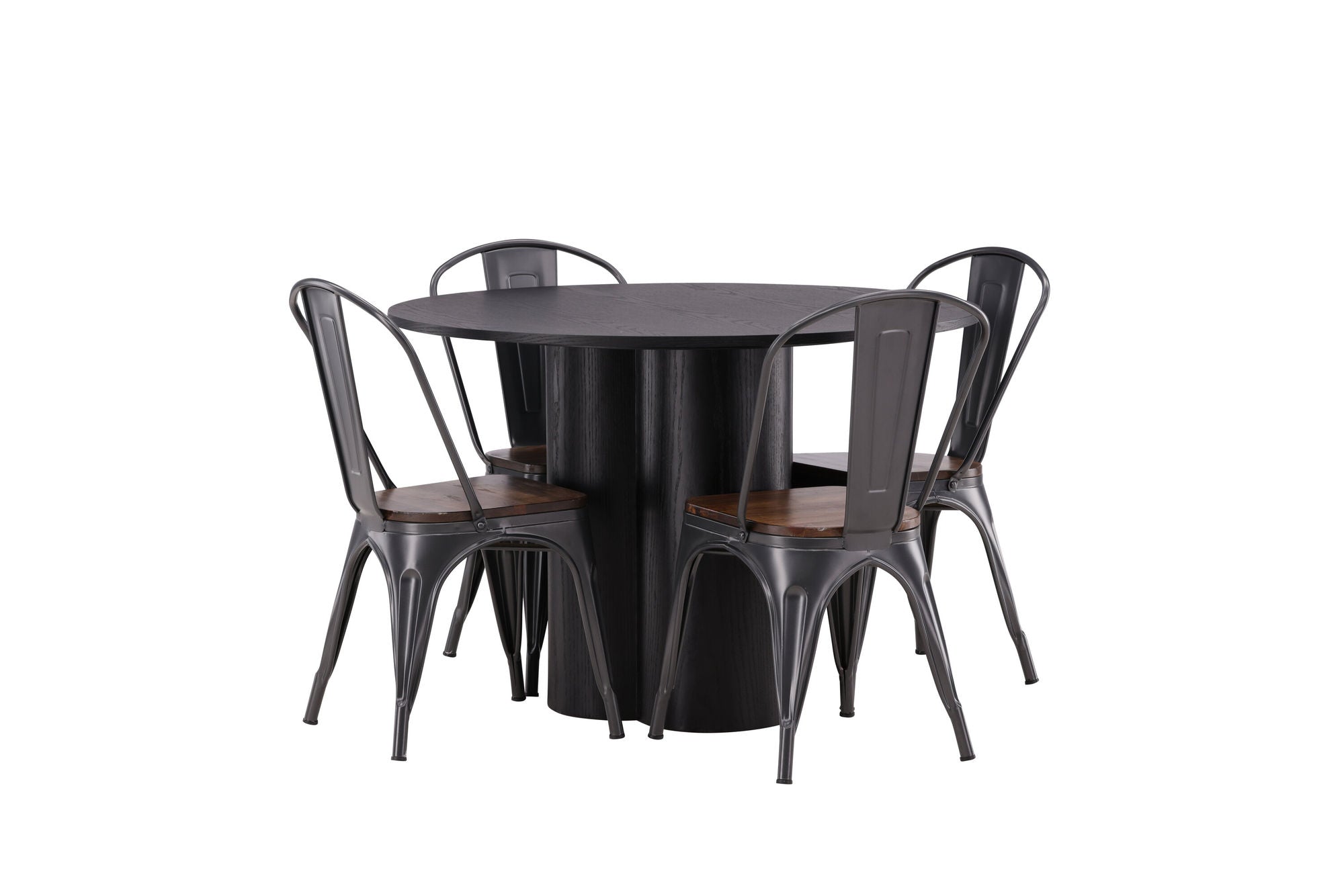 Venture Home OliviaDiningbord-Black/BlackVeneer+TempeDiningstol-Darkgrey/DarkBrownMDF_4