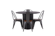 Venture Home OliviaDiningbord-Black/BlackVeneer+TempeDiningstol-Darkgrey/DarkBrownMDF_4